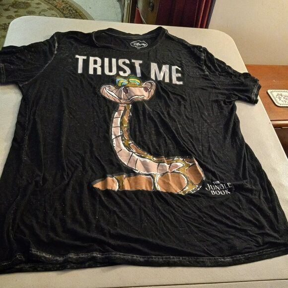 Disney The Jungle BooK "Kaa Men's Cotton Blend Black Short Sleeve 3X T Shirt - Picture 1 of 7